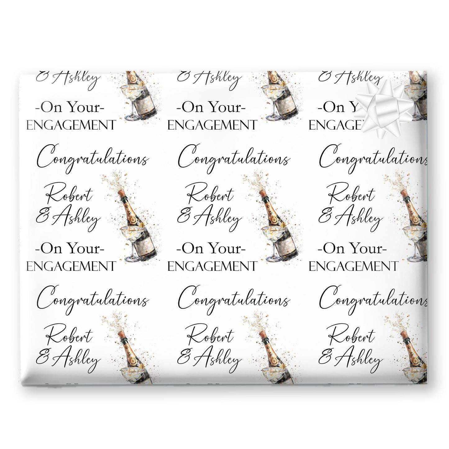 Personalised Engagement Wrapping Paper, Custom Celebration Gift Wrap