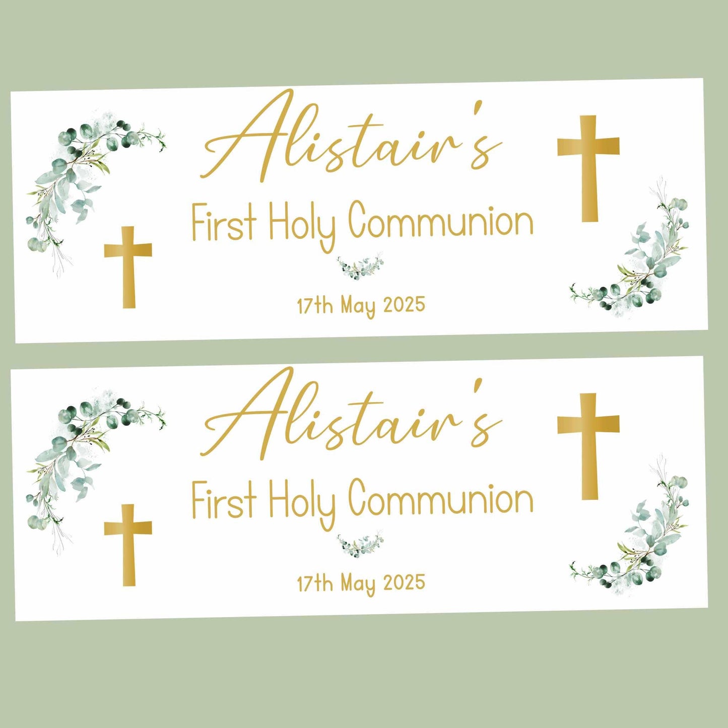First Holy Communion Personalised Party Banners, Party Decor, Wall Decoration, 1st Communion or Confirmation