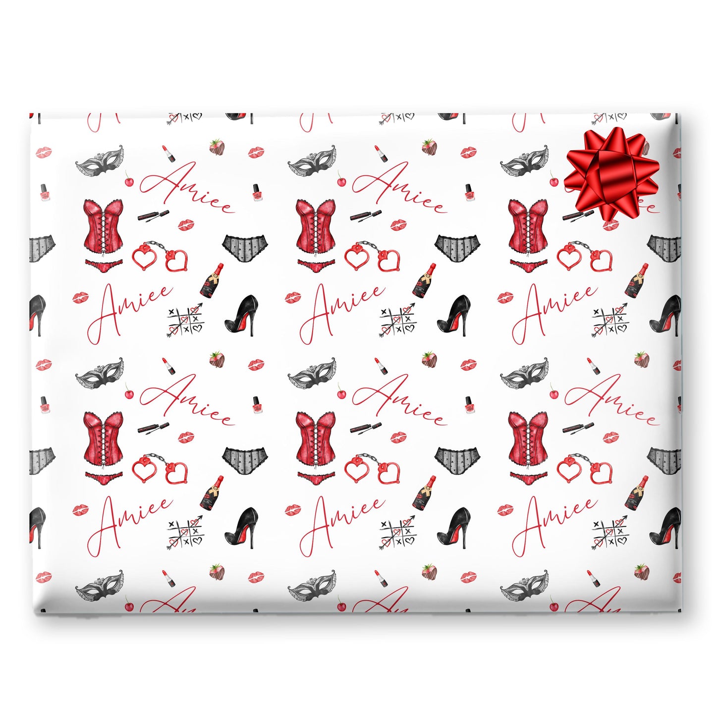 Personalised Valentines Wrapping Paper, Naughty Valentines Gifts, Sexy gift for her, Anniversary wrapping paper, gift ideas for her