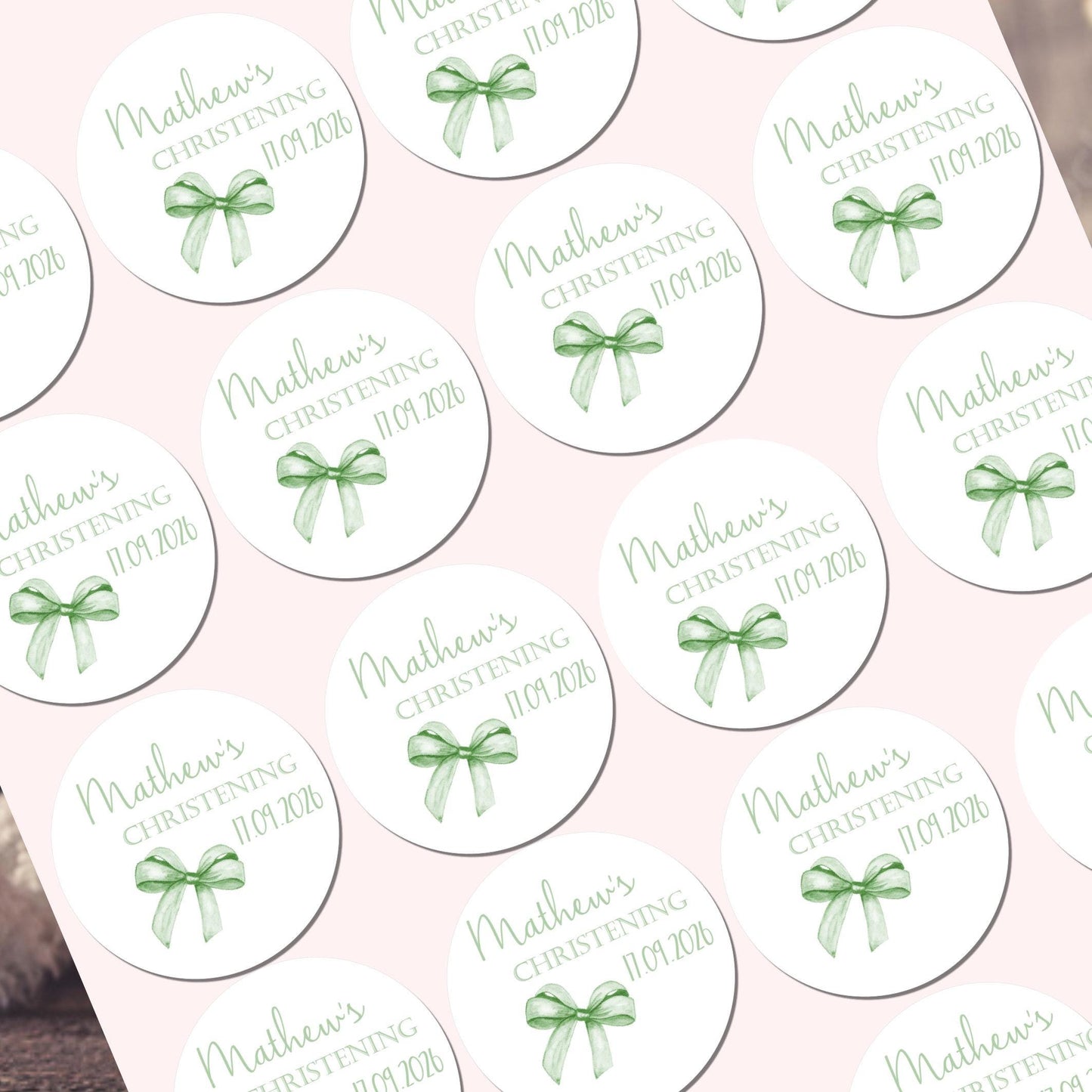 Personalised Christening Stickers, Party Bag Stickers, Sweet Cone Bags Party Favours Baptism