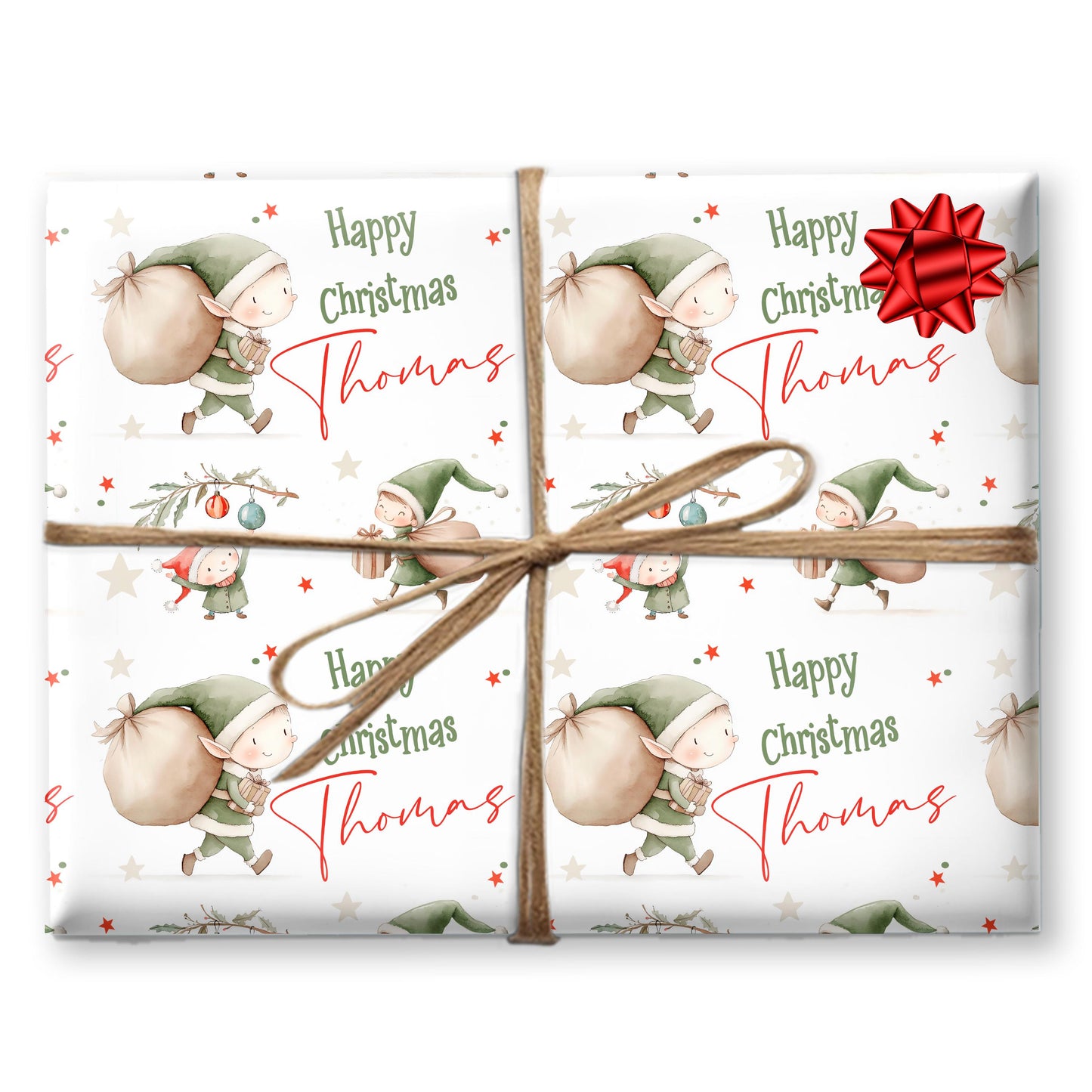 Personalised Gift Wrap | Personalised Christmas Wrapping Paper | Personalised Gift Wrap | Fun Gift Wrap | Elves
