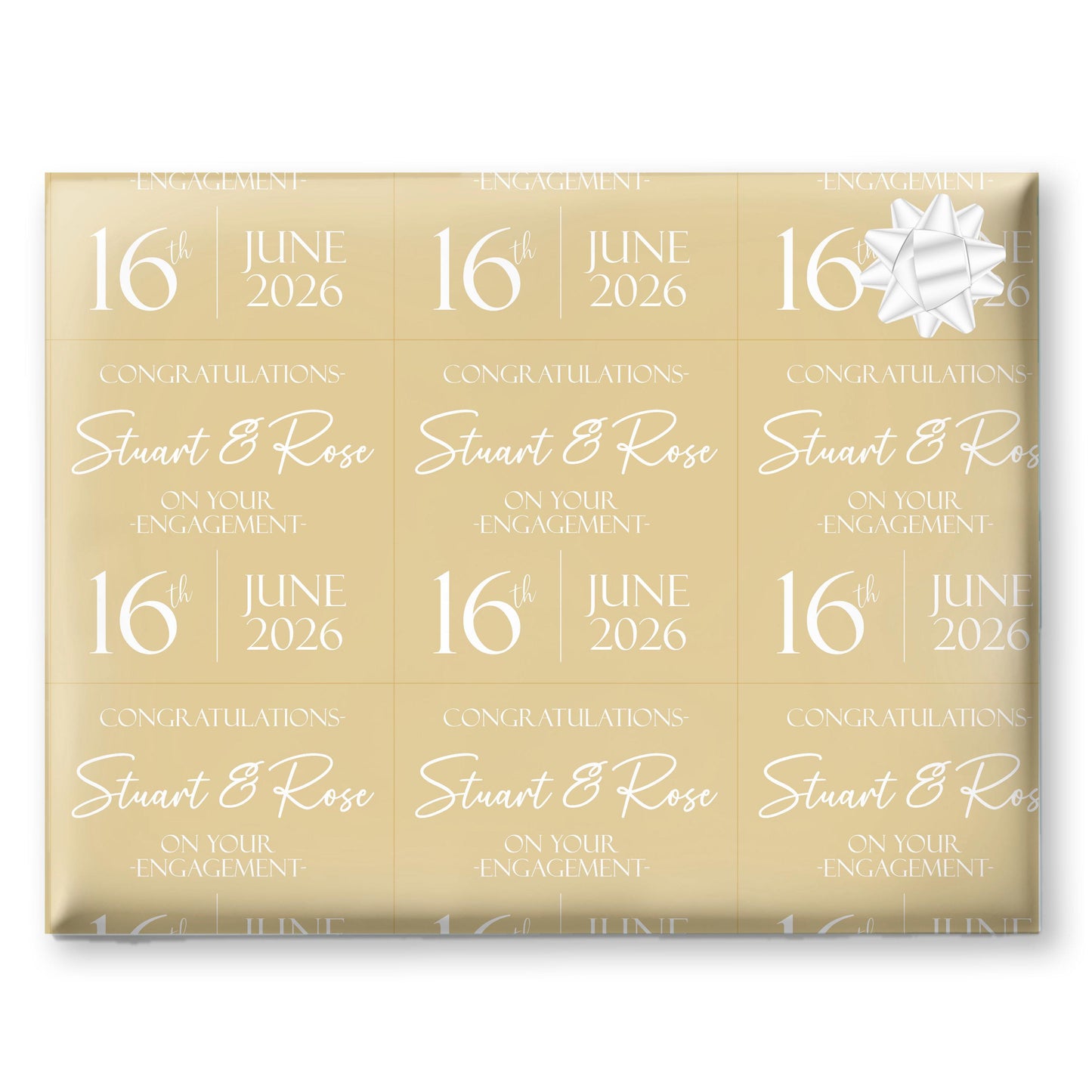 Personalised Engagement Wrapping Paper, Custom Celebration Gift Wrap