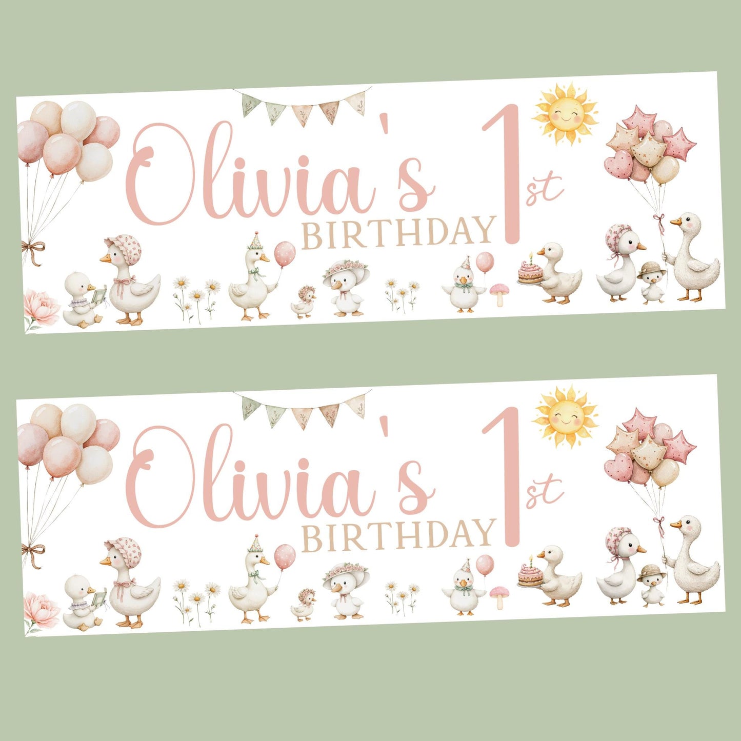 Personalised Birthday Party Banner | Animal Banner | Custom Banner | Party Decor  | Childrens banners  | Kids birthday banner