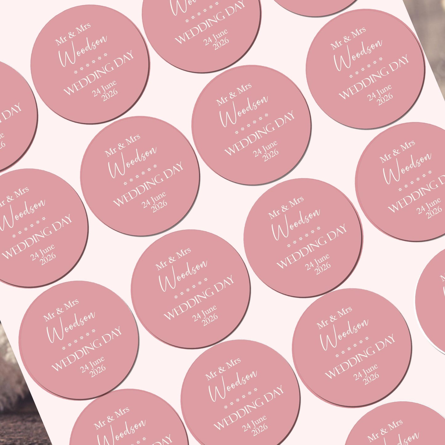 Personalised  Wedding Thank You Stickers For Guests, Mr & Mrs Wedding Stickers For Party Favours
