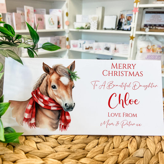 Personalised Christmas Money Holder Gift Wallet Christmas Cash Gift For you Horse Design