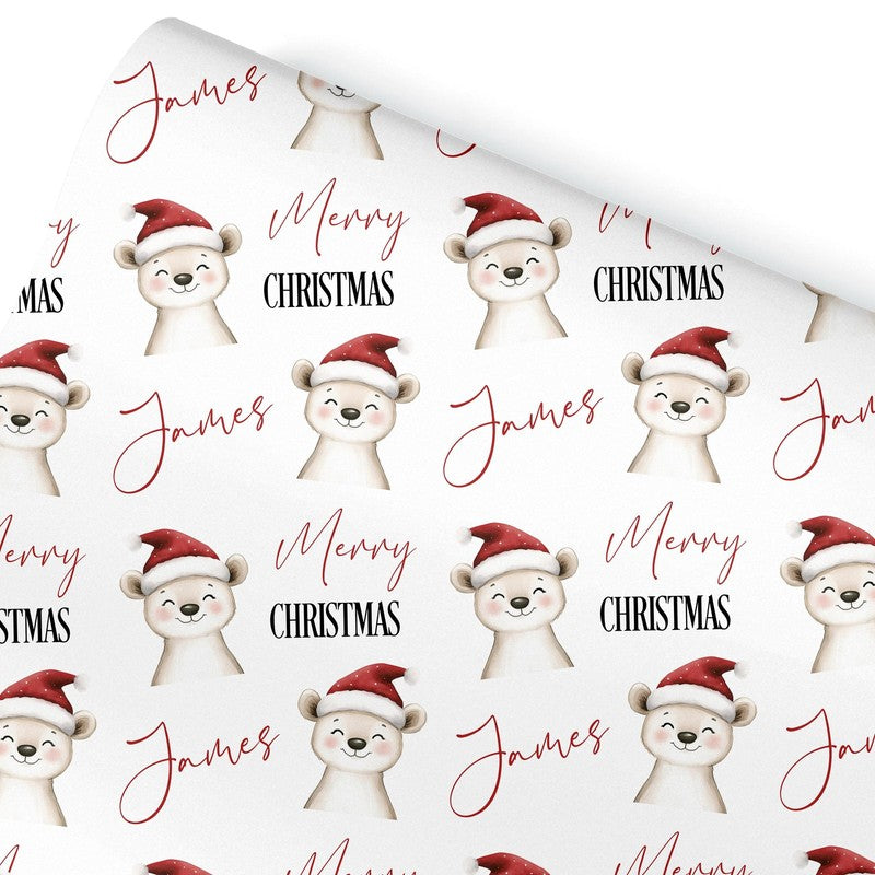 Christmas Wrapping Paper for kids, Polar Bear Christmas Gift Wrap