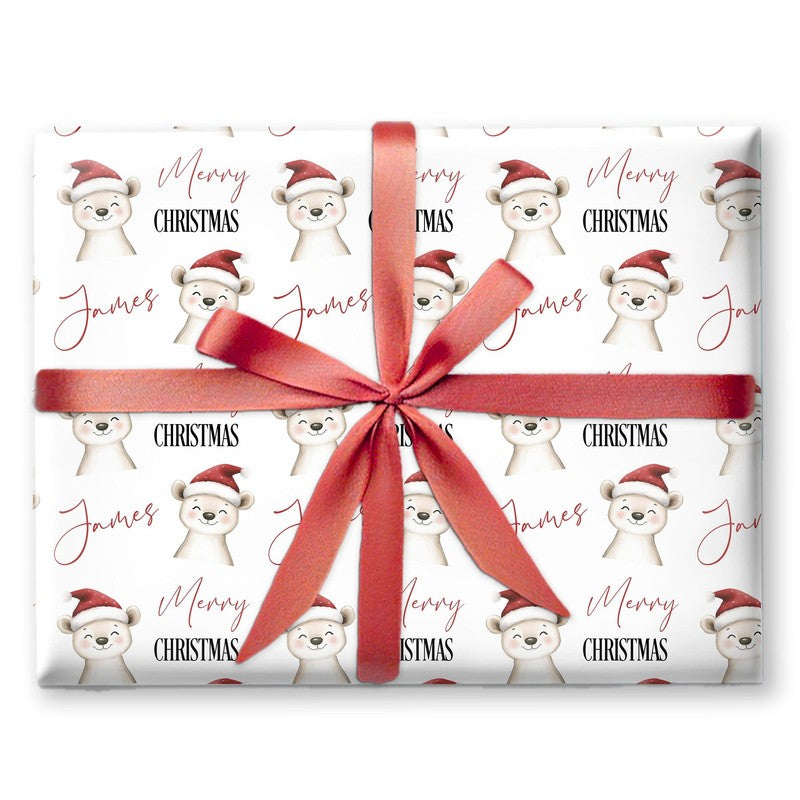 Christmas Wrapping Paper for kids, Polar Bear Christmas Gift Wrap