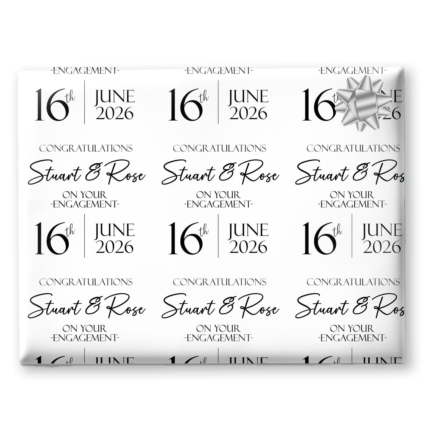 Personalised engagement wrapping paper, engagement gift wrap, celebration wrapping paper, happy couple gift