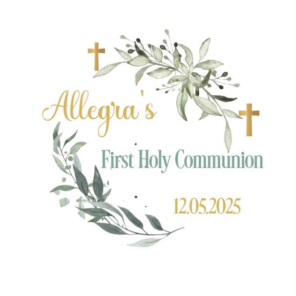 Personalised First Holy Communion Stickers, Party Bag Stickers, Sweet Cone Bags, Christening, Baptism