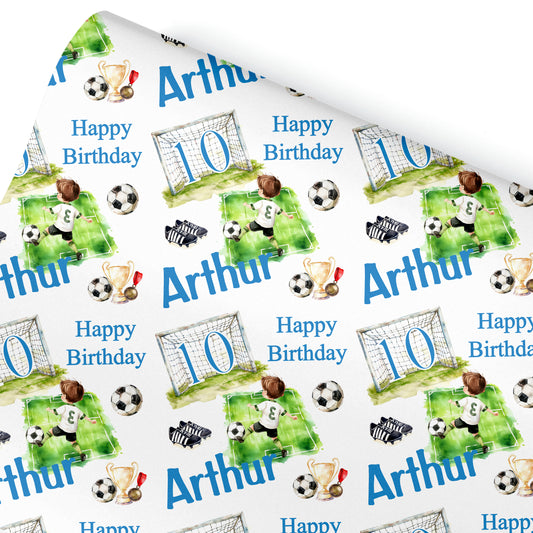 Personalised Gift Wrap | Personalised Birthday Wrapping Paper | Personalised Gift Wrap | Fun Gift Wrap | Boys Football