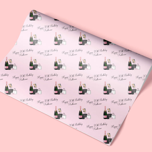 Personalised Gift Wrap / Personalised Birthday Wrapping Paper / Personalised Gift Wrap / 20th, 30th, 40th, 50th, 60th Gift Wrap