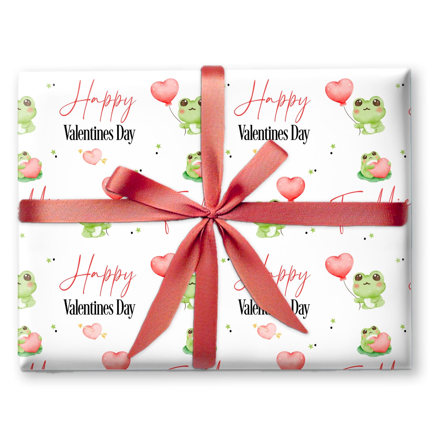 Personalised Valentine’s Wrapping Paper  Romantic Valentine Gift ,  Valentine Gift Wrap, Frog gift wrap