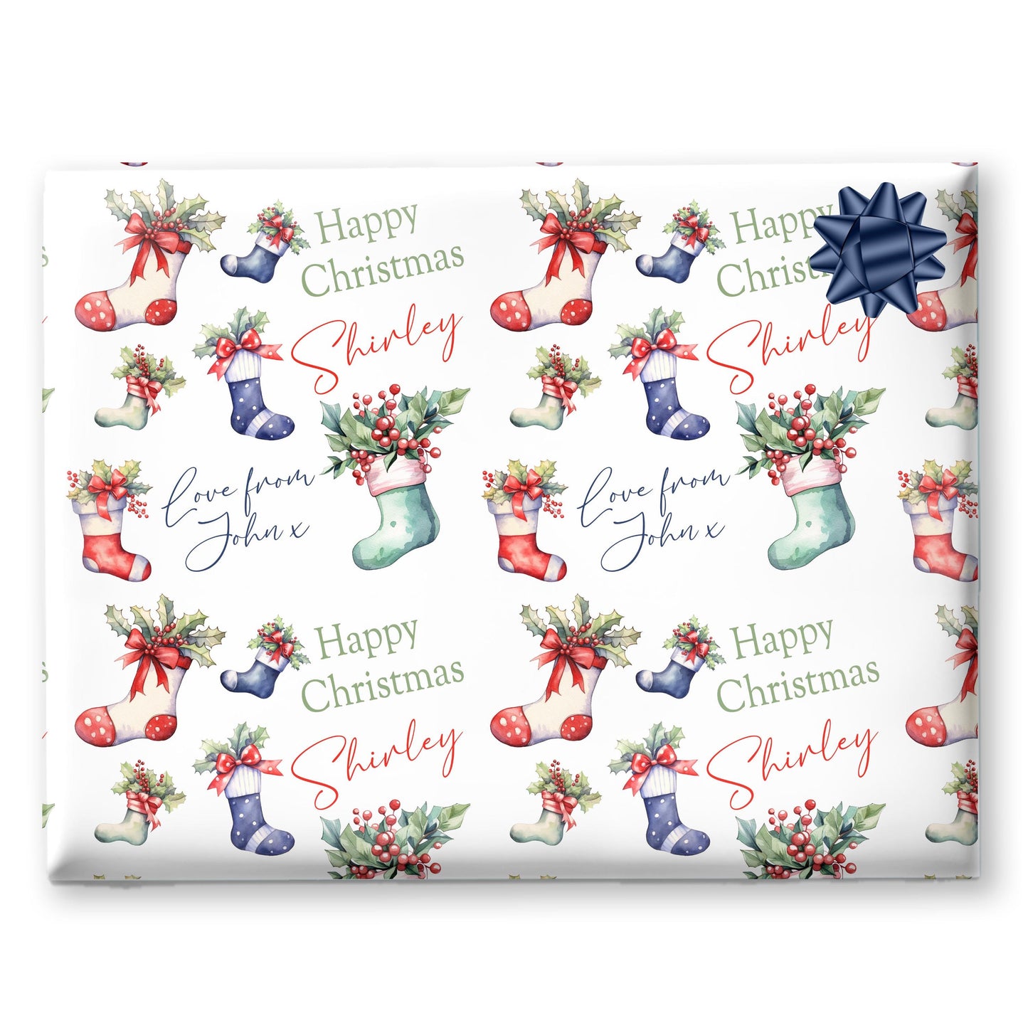 Personalised Gift Wrap | Personalised Christmas Wrapping Paper | Personalised Gift Wrap | Fun Gift Wrap | Stockings