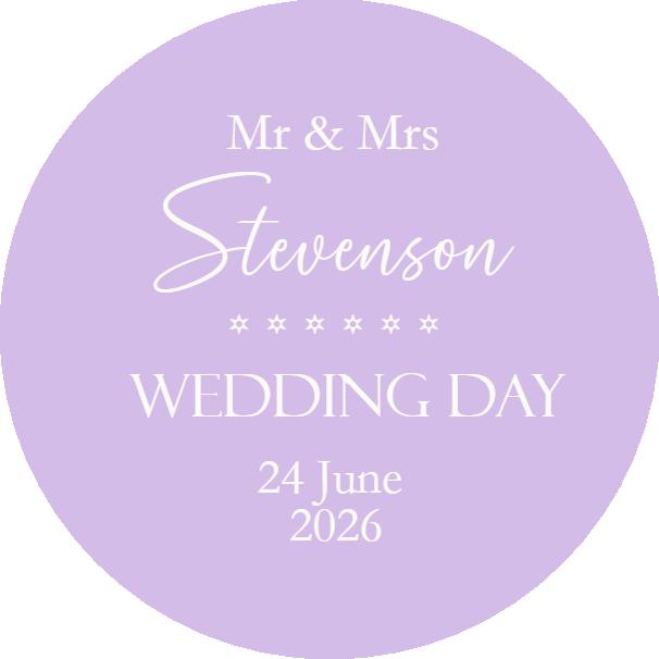 Personalised Wedding Thank You Stickers, Mr & Mrs Party Favours (Watercolour)
