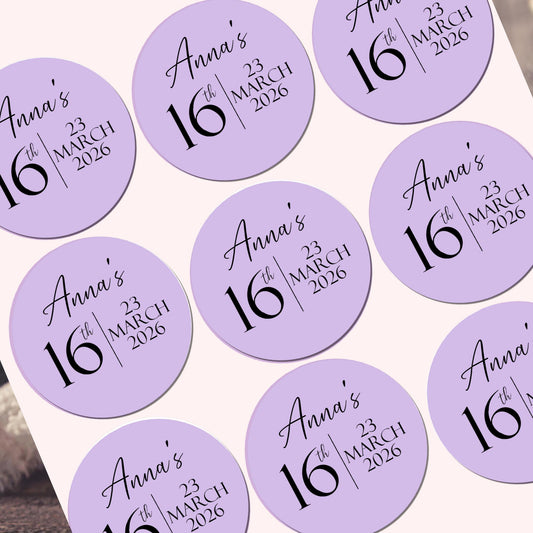 Custom Birthday Stickers Party Favour Celebration Stickers