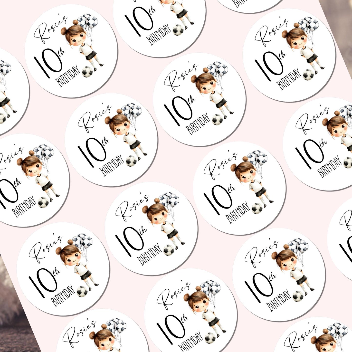 Personalised Football Party Stickers for Favours Party Bags Boys Girls Football