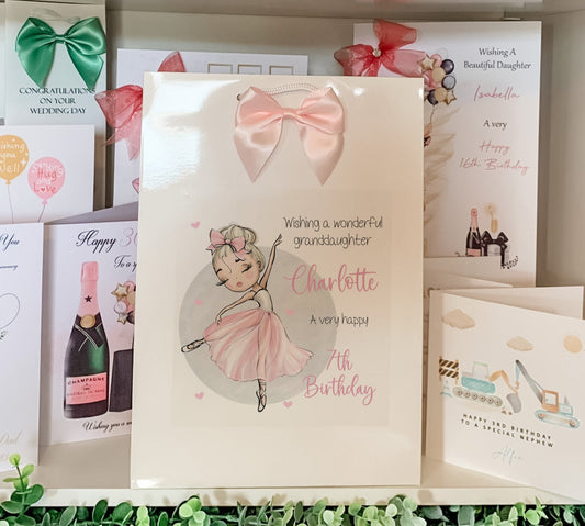 Personalised Gift Bag For Birthday Present Ballerina Dancer