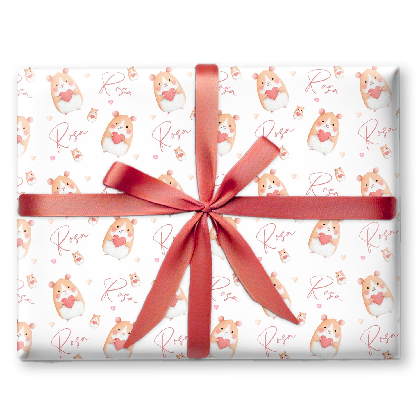 Personalised Valentines Wrapping Paper, Hamster gift wrapping, Valentines Gifts, Valentines gift bag, Valentines gifts for kids