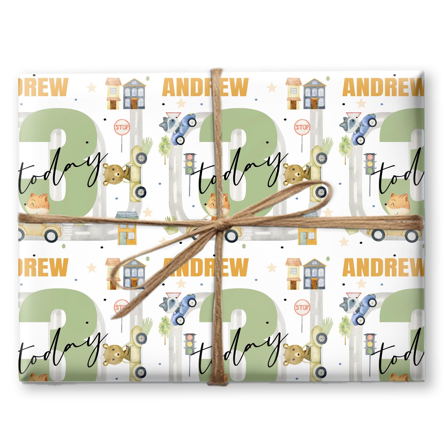 Personalised Birthday Wrapping Paper & Cards, Kids Transport Gift Wrap, Cars Trucks Theme