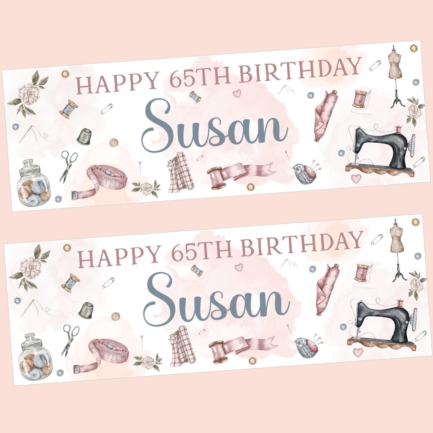 Personalised Sewing Birthday Party Banner | Sewing Banner | Party Decor | Craft Lover Birthday Decorations