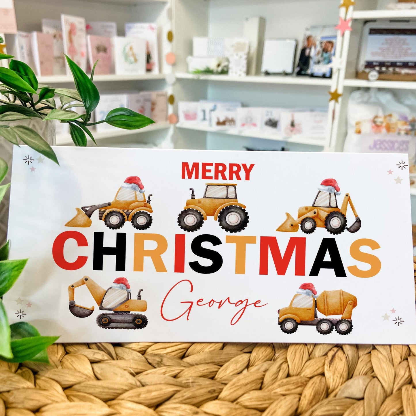 Personalised Christmas Money Holder Gift Wallet Christmas Cash Gift For You Digger Construction