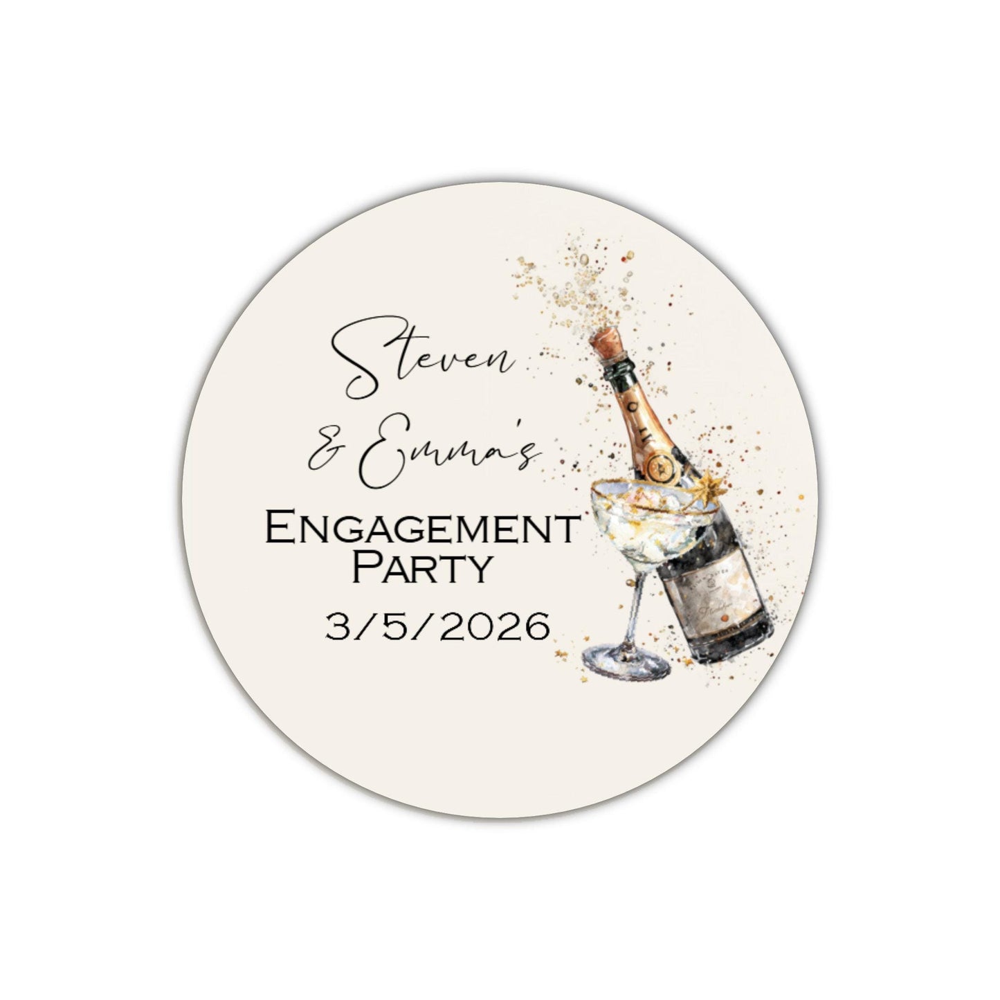 Personalised Engagement Stickers celebration stickers Cake Labels Personalised Thank you sticker Party Favour stickers