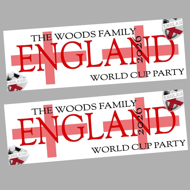 England World Cup Banner, World Cup Party Banner Personalised