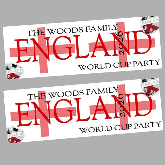 England World Cup Banner, World Cup Party Banner Personalised
