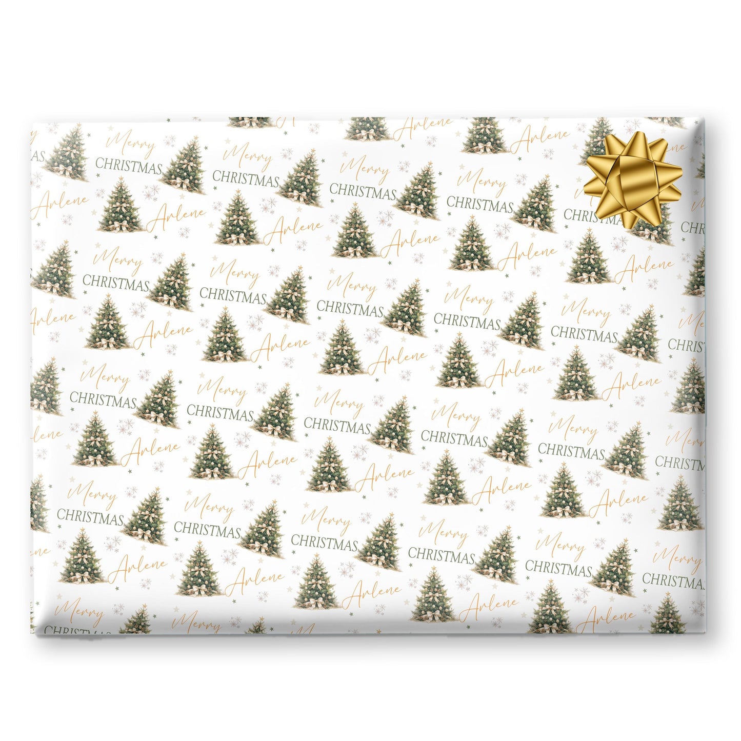 Christmas Gift Wrapping Paper, Personalised Gift Wrap for Her For Him Christmas Tree gift wrapping paper