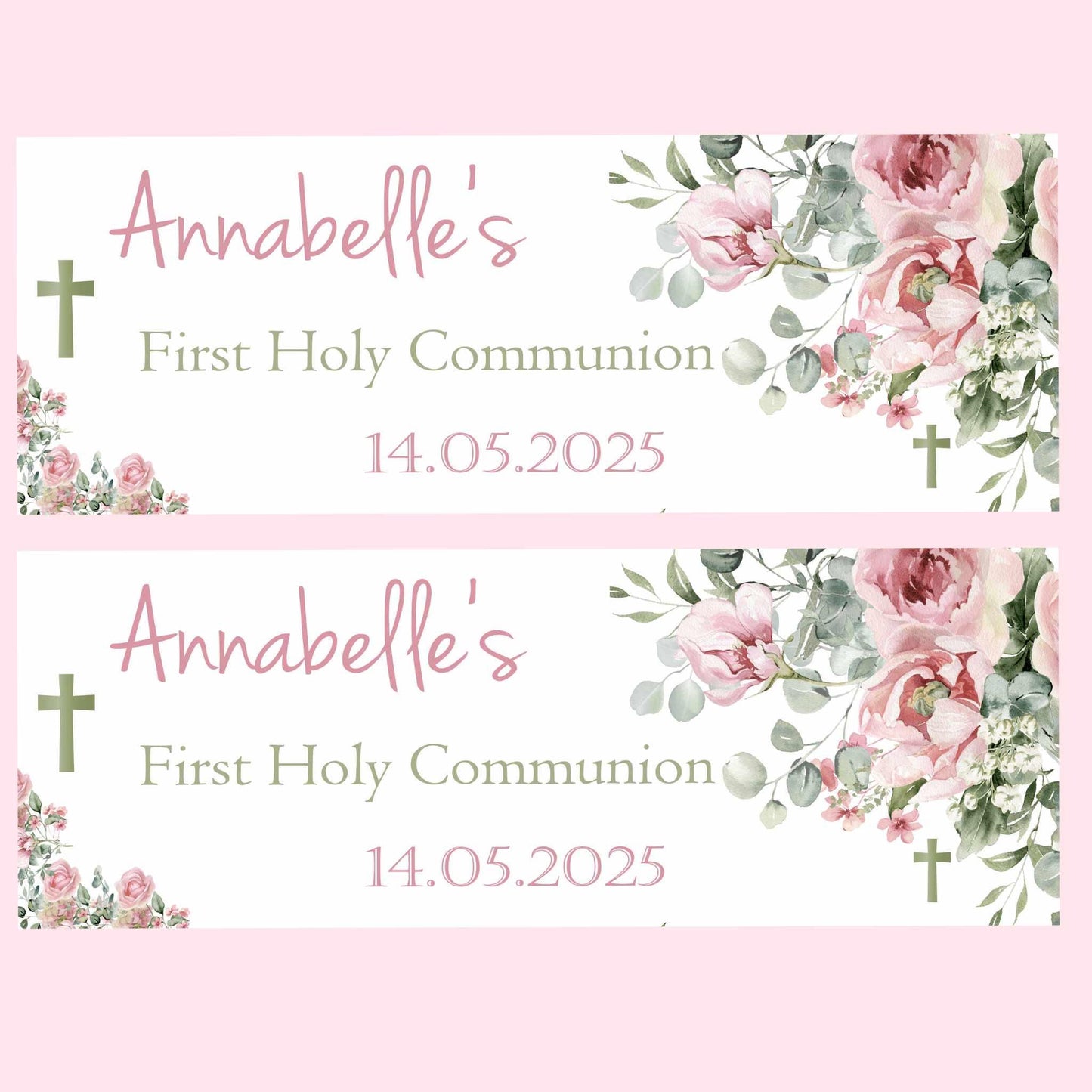 First Holy Communion Personalised Banners, Party Decor, 1st Communion or Confirmation