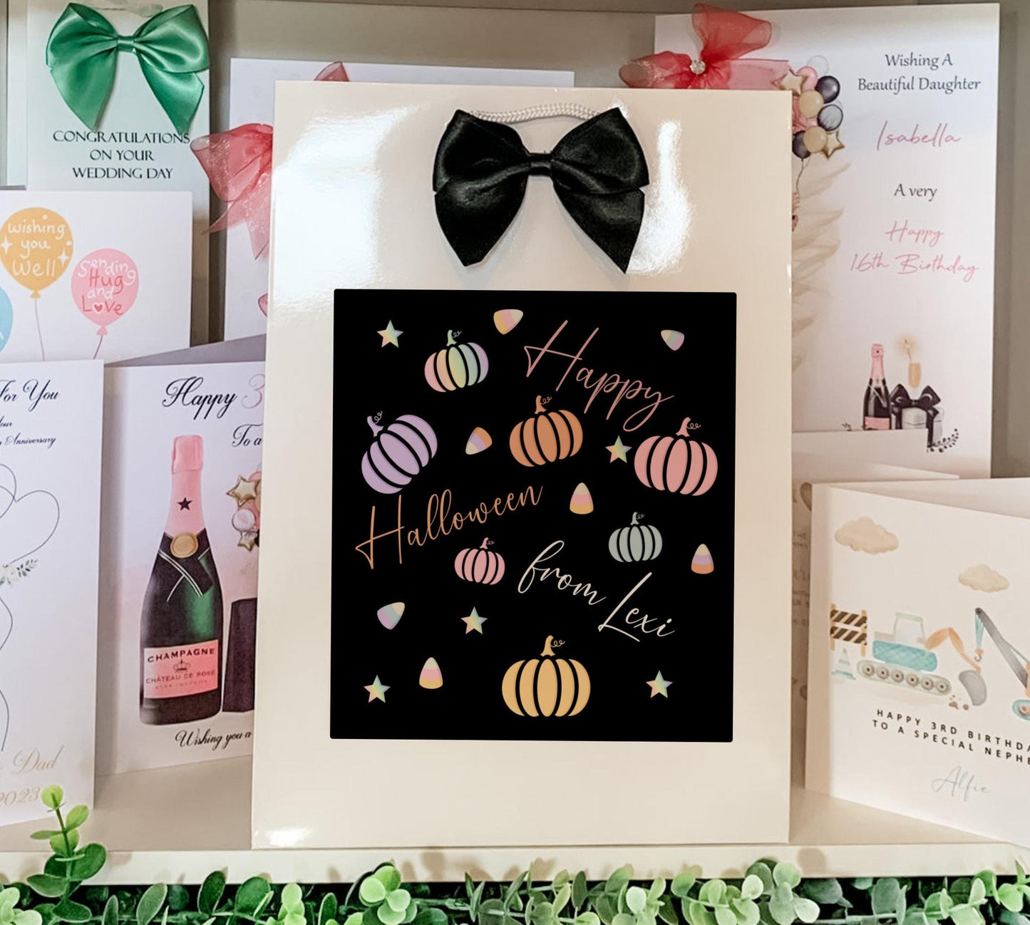 Personalised Halloween  Gift Bag Son Daughter Grandson Granddaughter Pastel Halloween