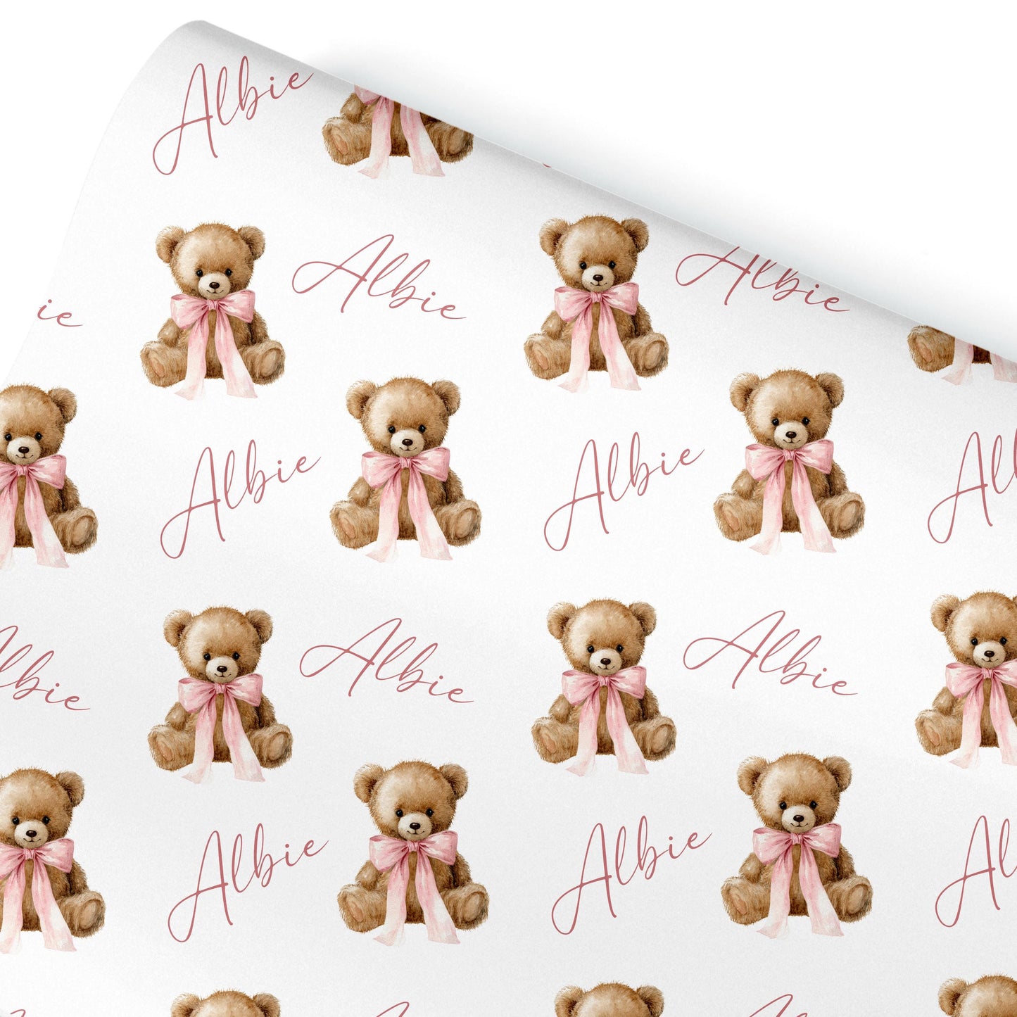 Personalised Teddy bear Wrapping Paper, Custom Gift Wrap for Kids & Baby Birthday Baby Shower and Birthday Christening wrapping paper