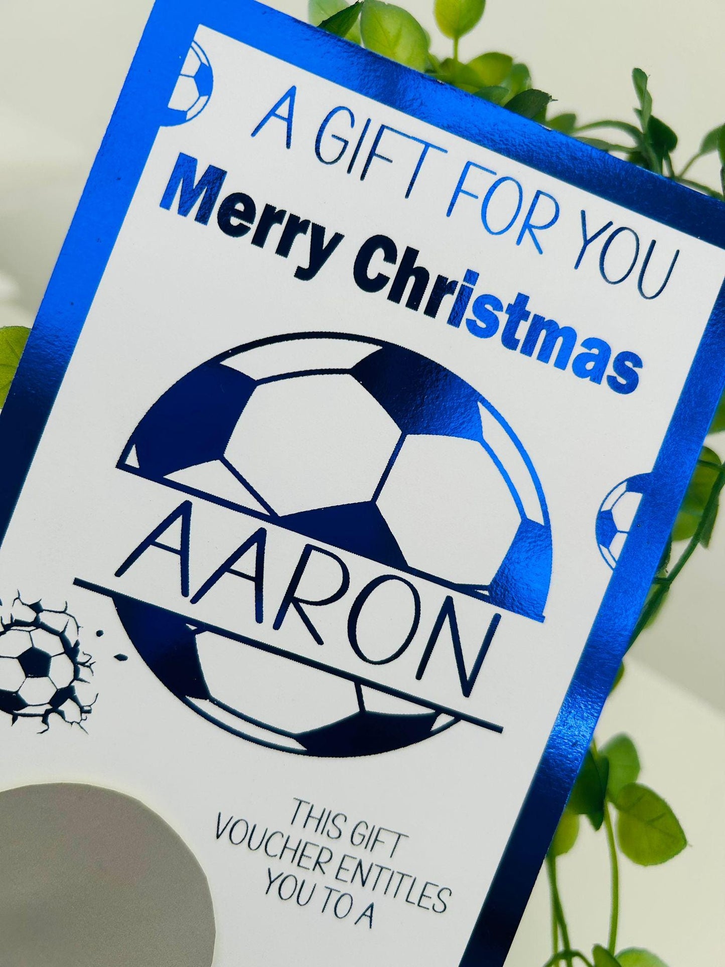 Personalised Football Surprise Reveal Scratch Off Ticket Football Voucher