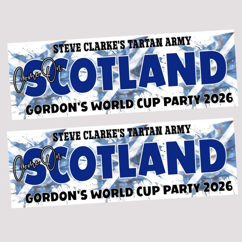 Personalised Scotland World Cup Party Banner, Football Celebration Decor