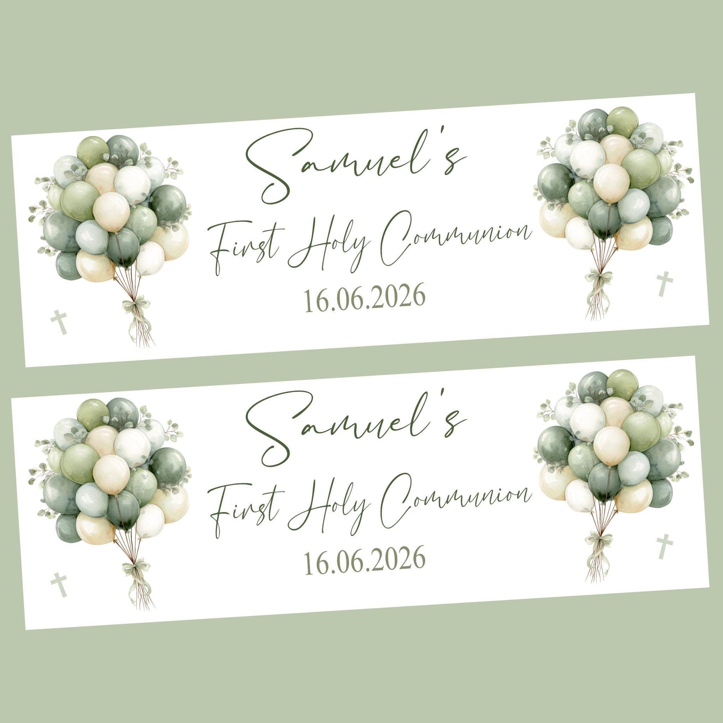 First Holy Communion Personalised Party Banners, Party Decor, Wall Decoration, 1st Communion or Confirmation
