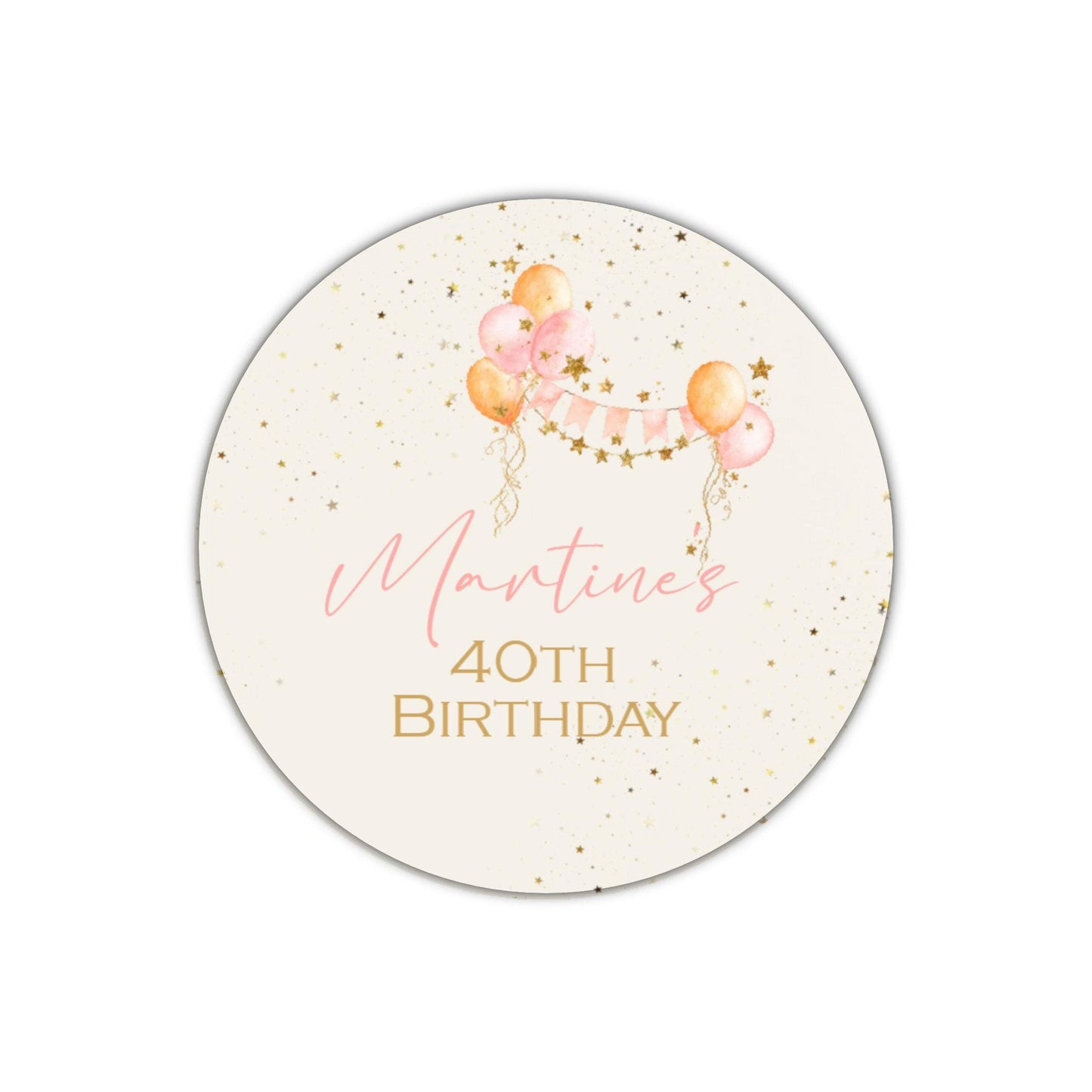 Personalised Birthday Stickers for Favours Party Bags Balloon Party Bags 16th 18th 21st Any Age
