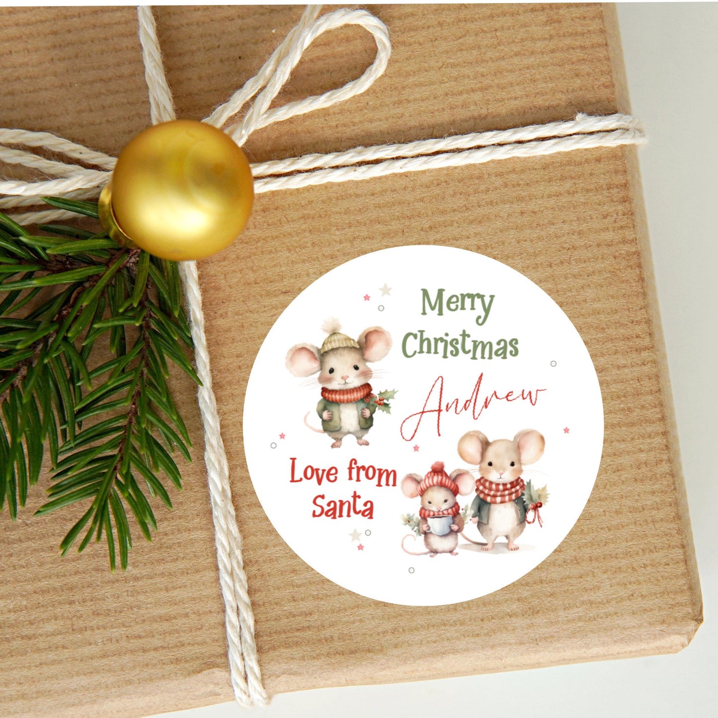 Personalised Christmas Stickers Labels For Wrapping Gifts, Name Tag