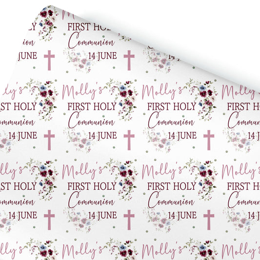 First Holy Communion Wrapping Paper, Confirmation gift wrap, Religious gift ideas