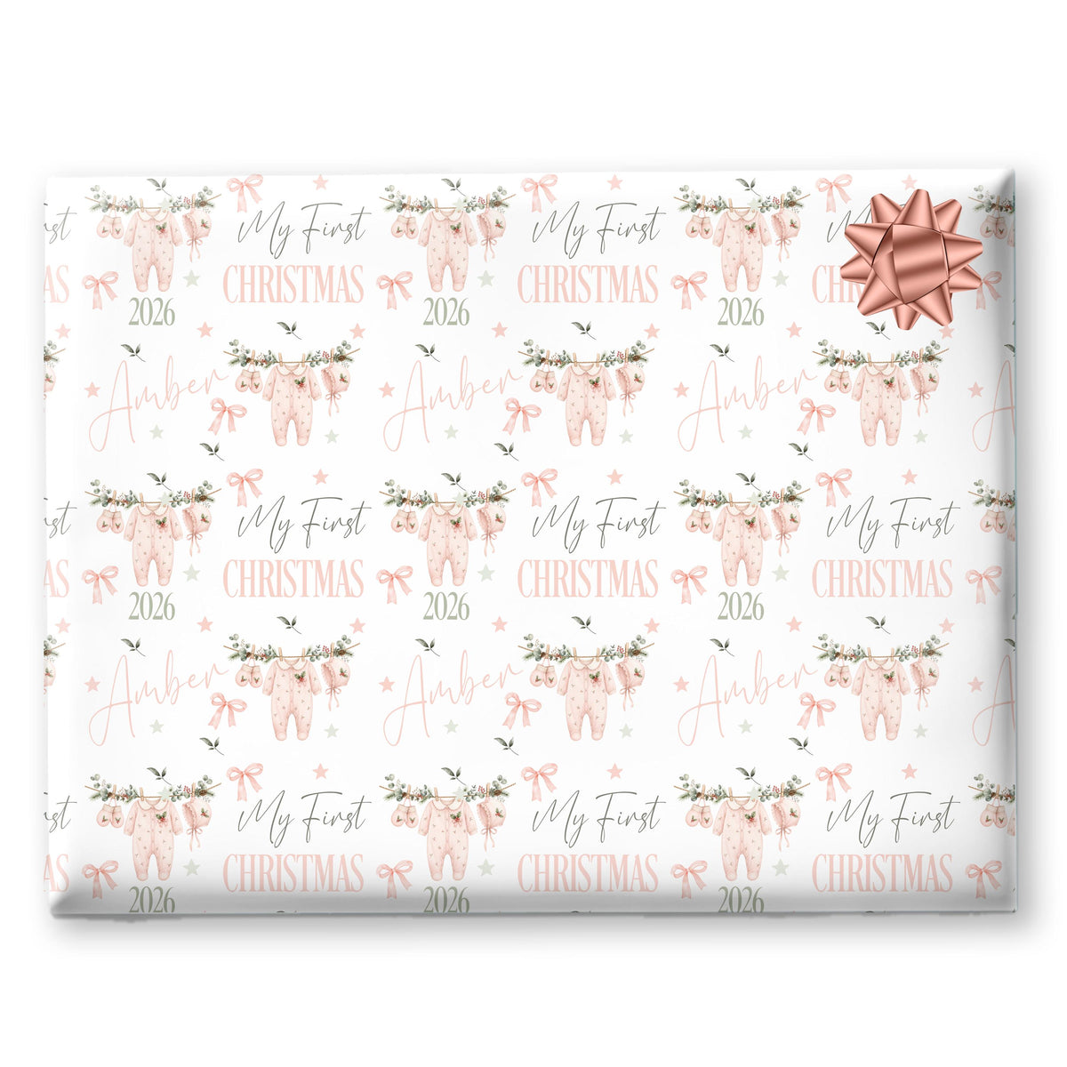 First Christmas Wrapping Paper, Baby's 1st Christmas Gift Wrap