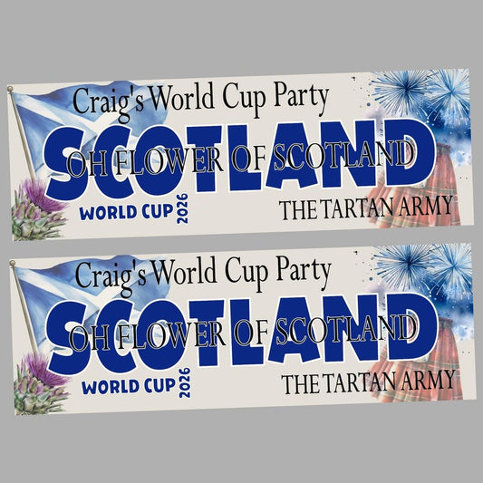 Scotland World Cup Banner, World Cup Party  Banner Personalised