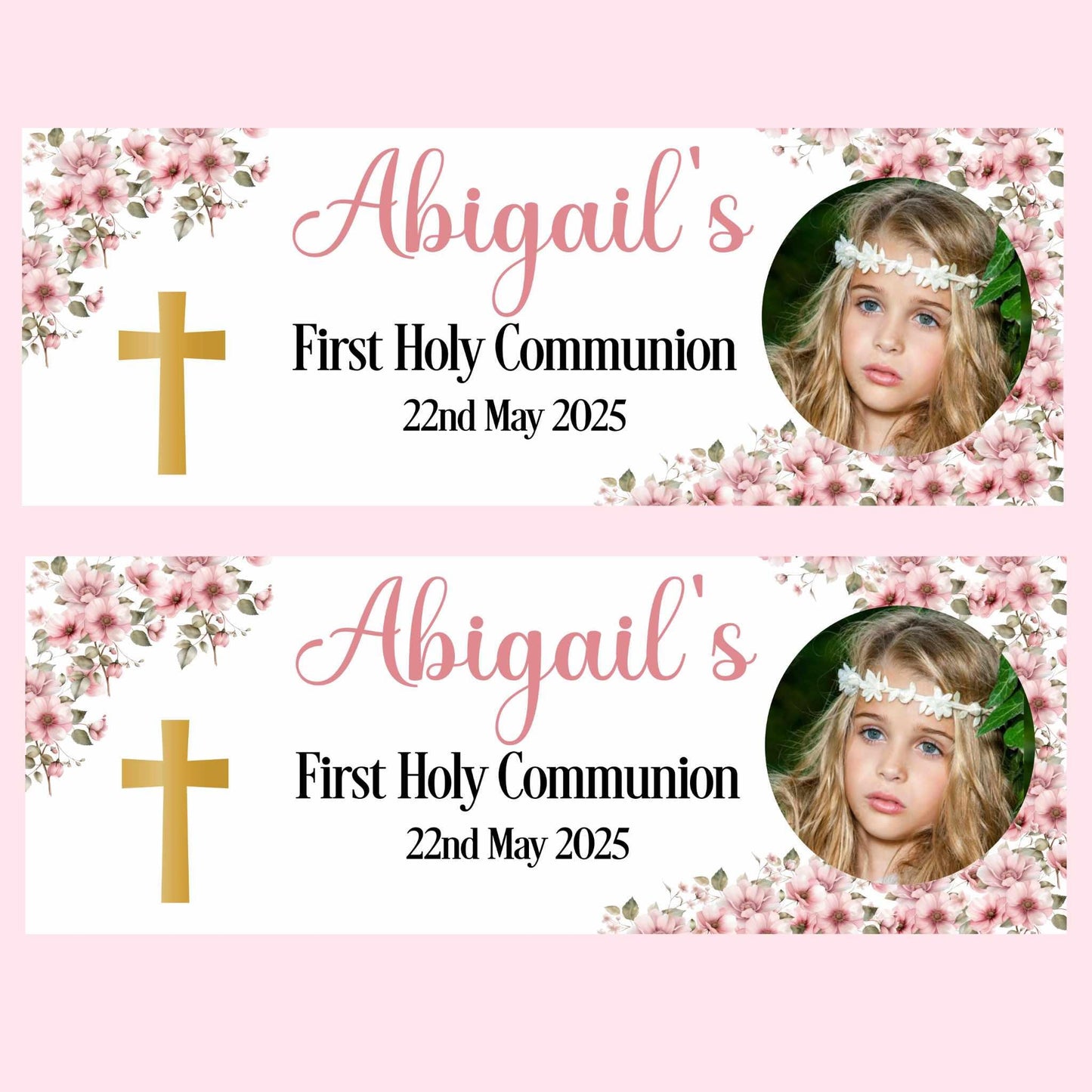 First Holy Communion Personalised Party Banners, Party Decor, Wall Decoration, 1st Communion or Confirmation