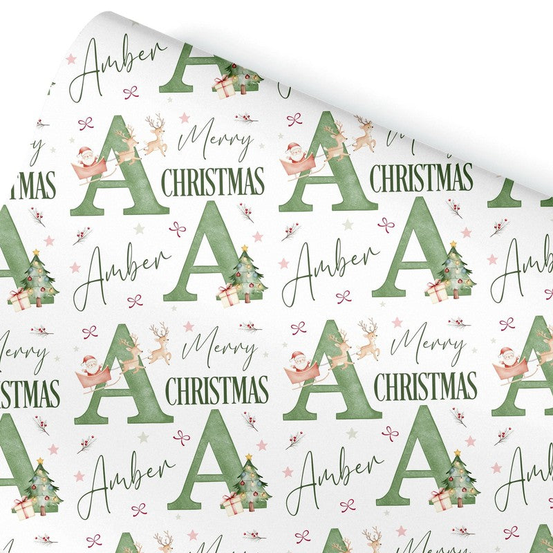 Personalized Christmas Wrapping Paper, Initial Design,