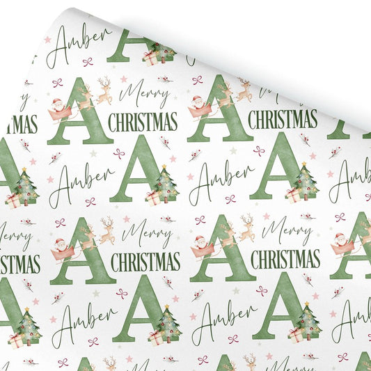 Personalized Christmas Wrapping Paper, Initial Design,