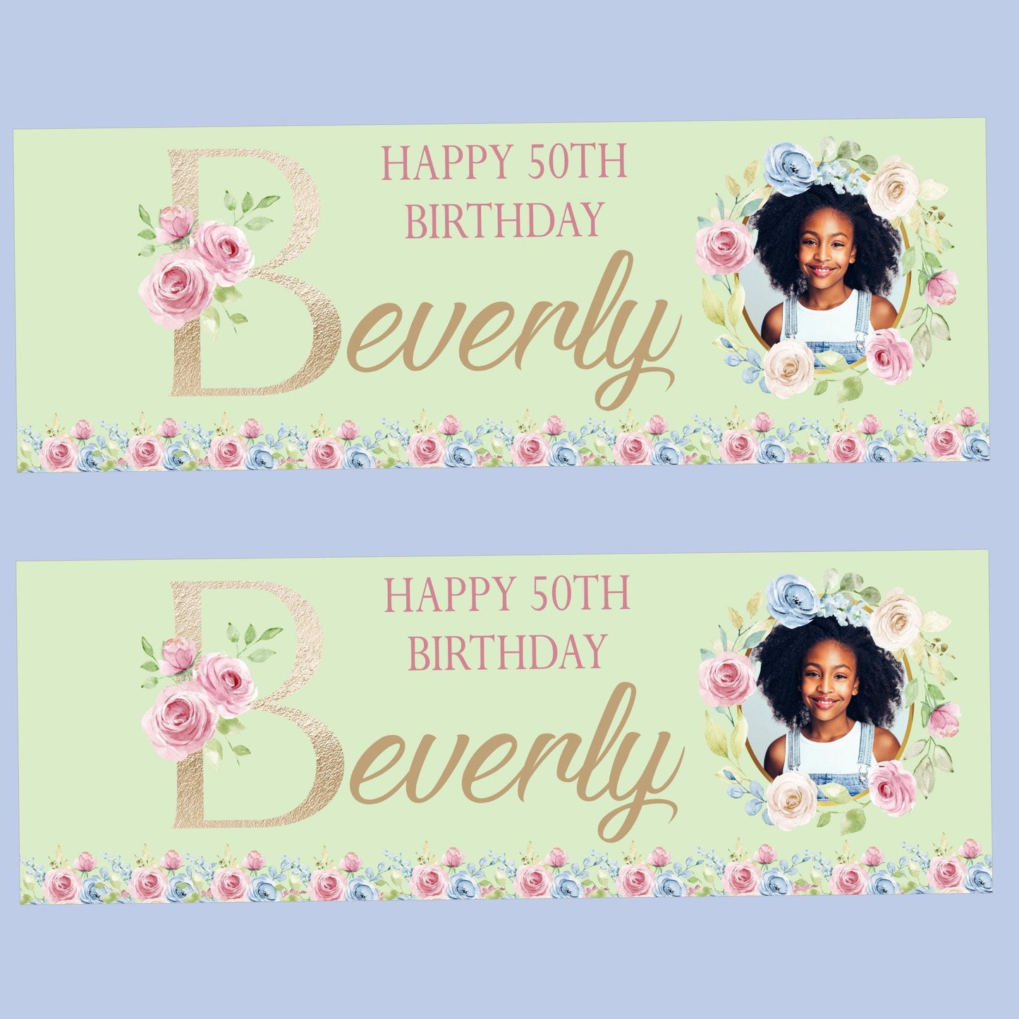 Personalised Happy Birthday Party Banner, Party Decor, Womens Pastel Florals
