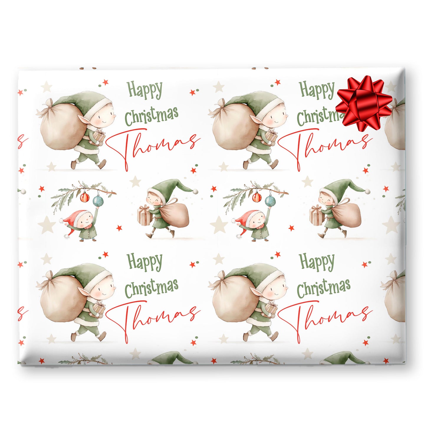 Personalised Gift Wrap | Personalised Christmas Wrapping Paper | Personalised Gift Wrap | Fun Gift Wrap | Elves