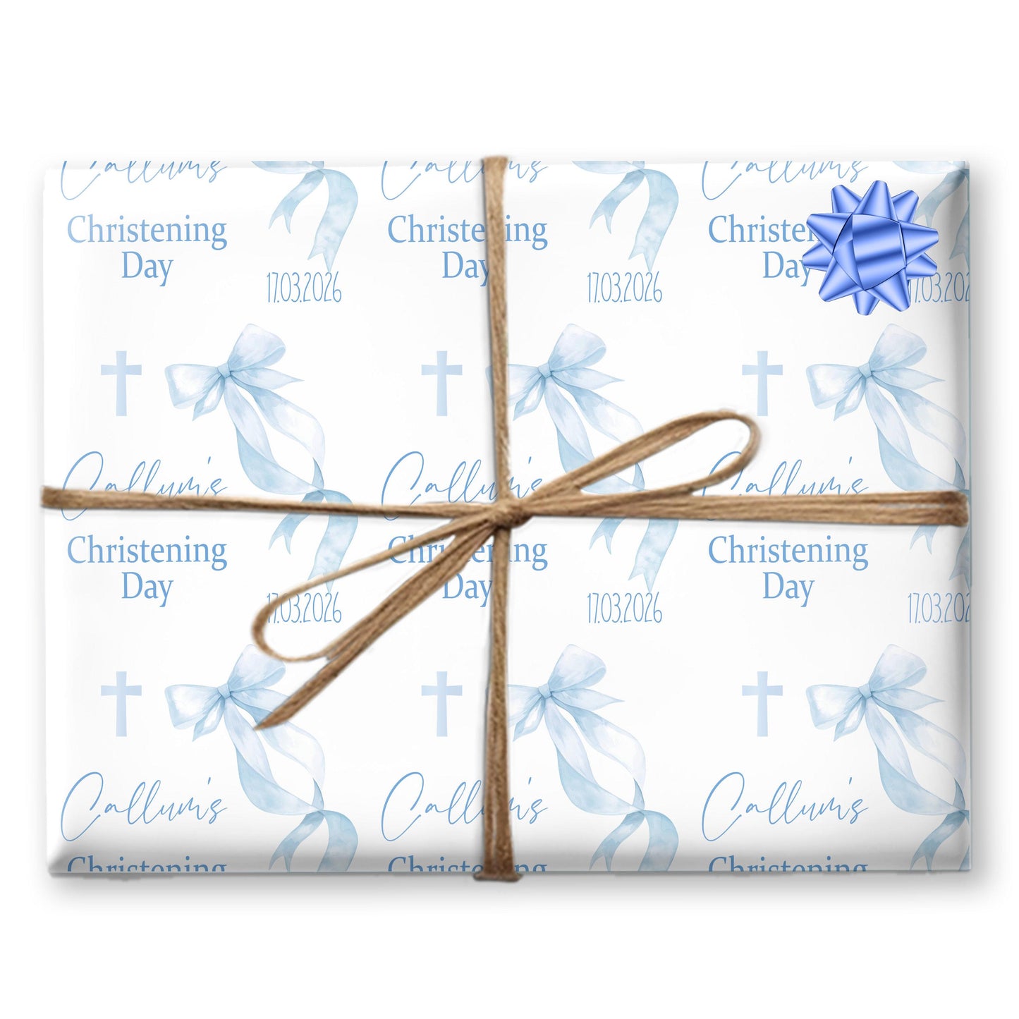 Personalised Christening Wrapping Paper, Baptism gift wrap, christening present