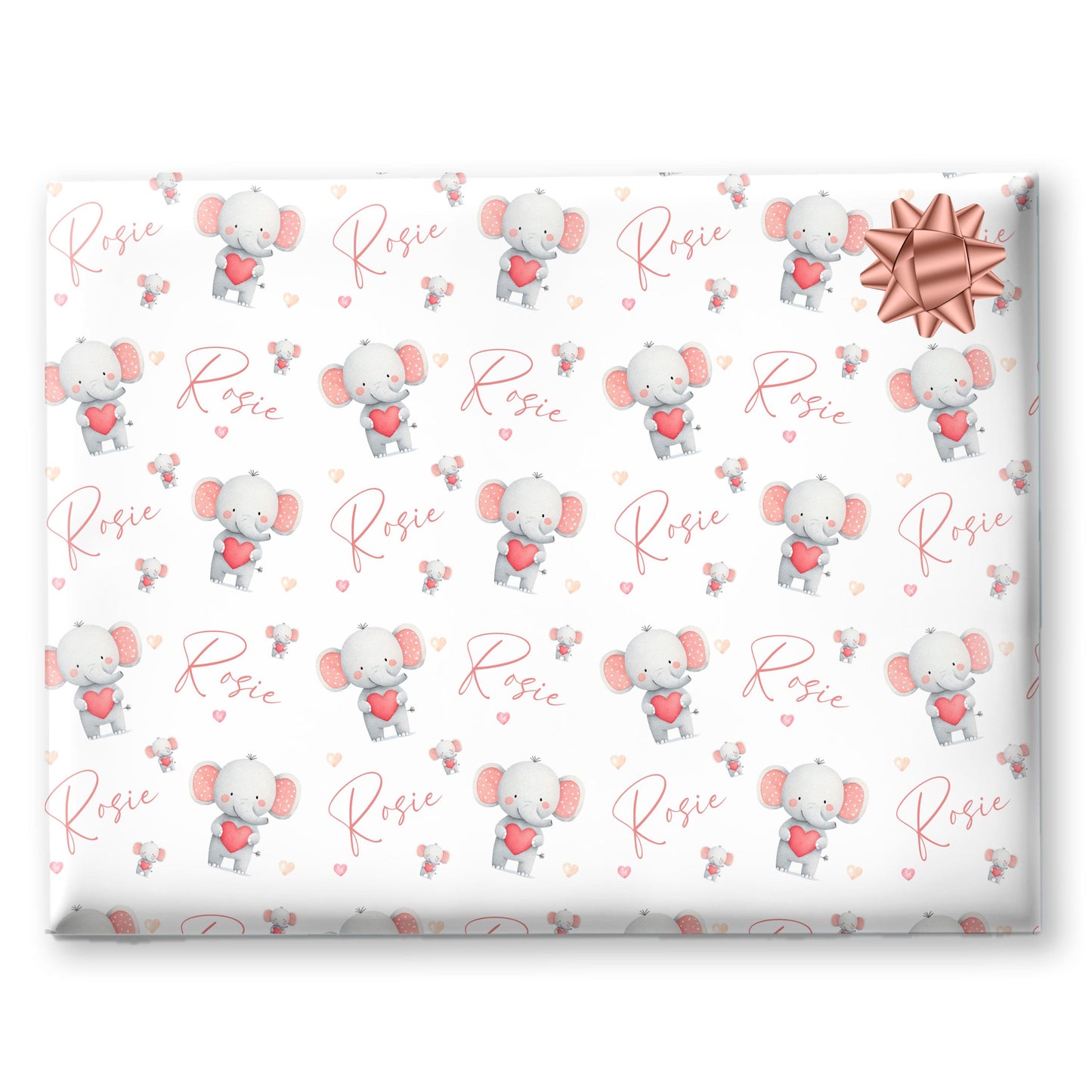 Personalised Valentines Wrapping Paper, Elephant gift wrapping, Valentines Gifts, Birthday wrapping paper, Valentines gifts for kids