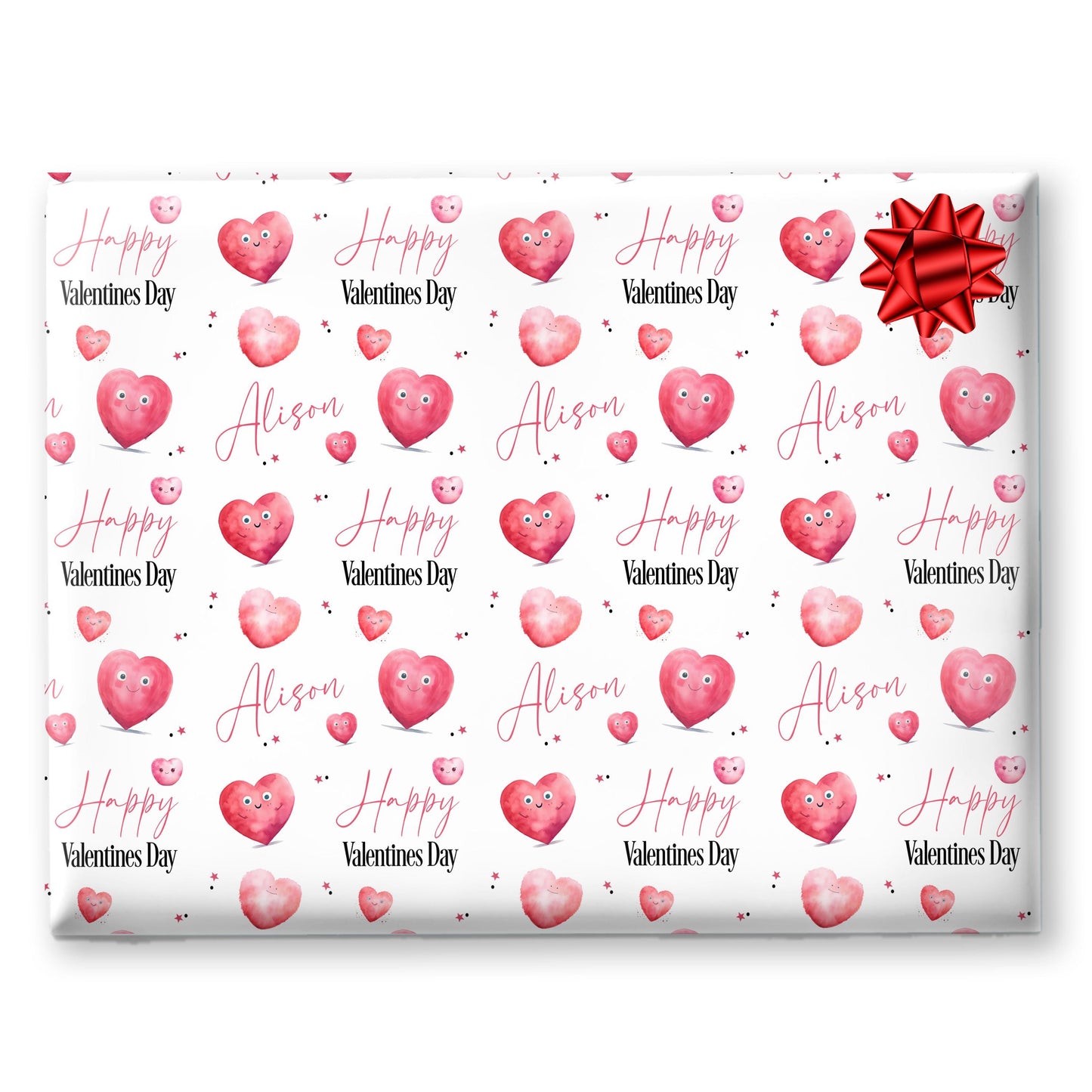 Personalised Valentines Wrapping Paper, Heart design, Valentines Gifts, Anniversary gift wrap, gifts for her, heart gift bag