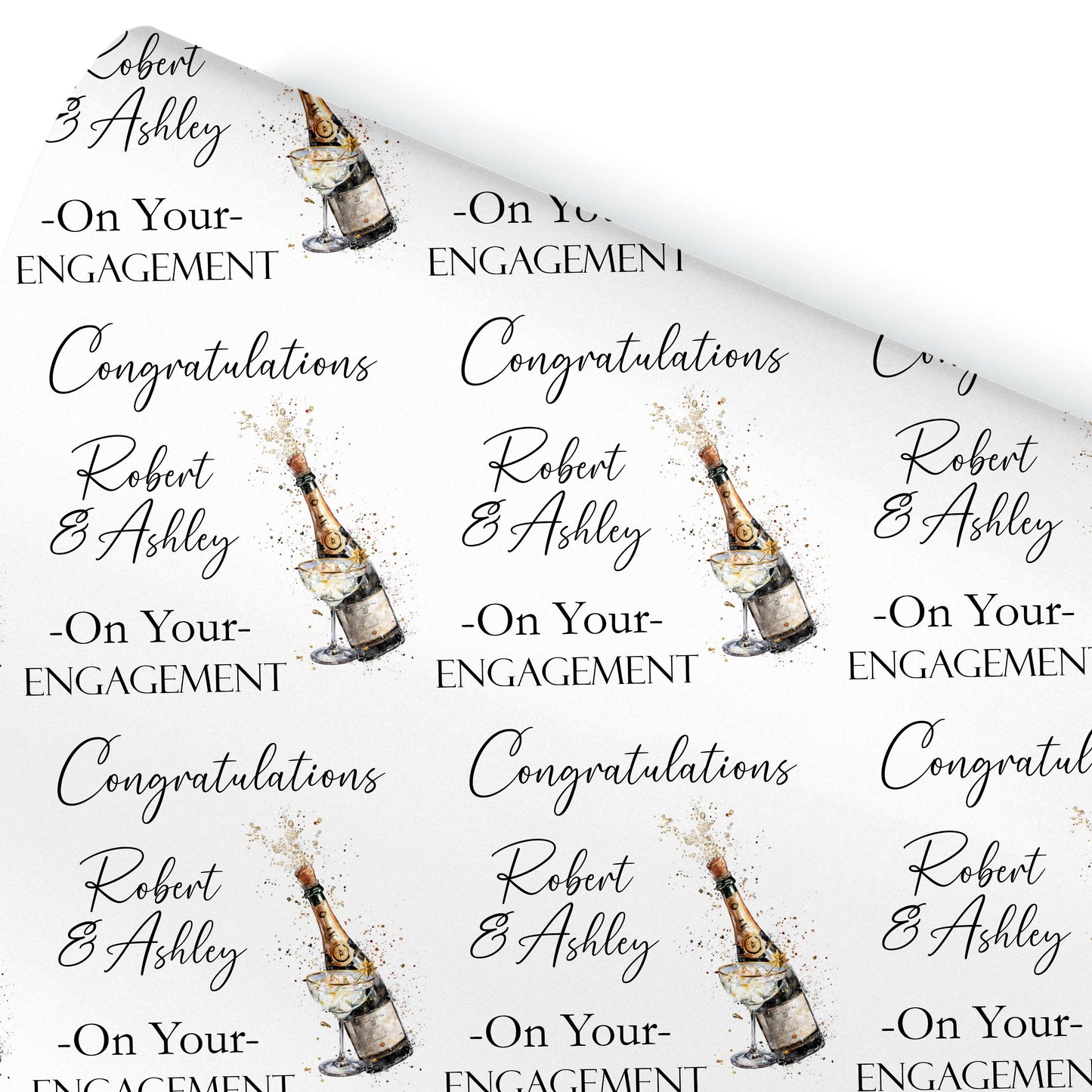 Personalised Engagement Wrapping Paper, Custom Celebration Gift Wrap