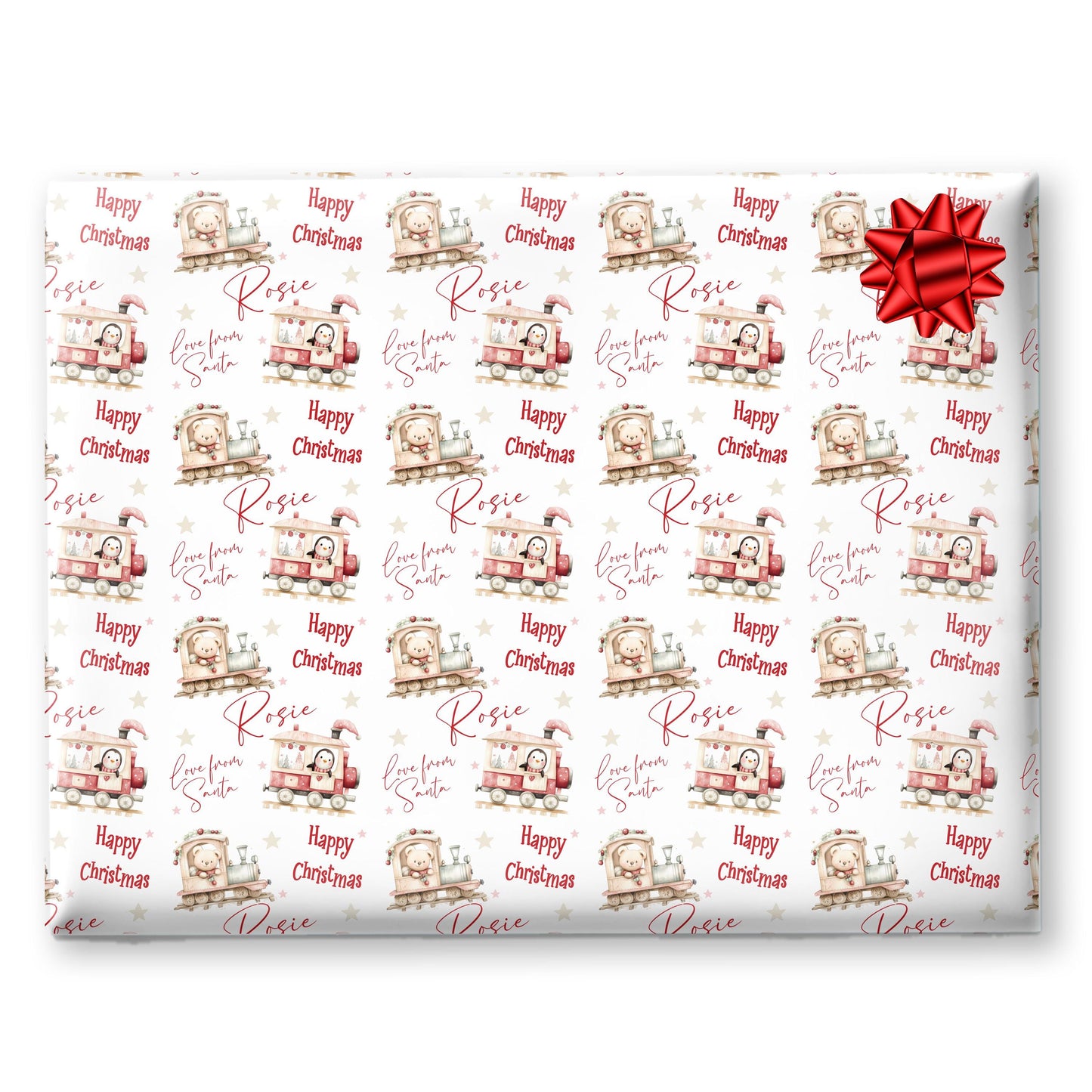 Christmas Gift Wrapping Paper,Personalised Girls or Boys Paper, Gift Wrap Teddy Bear Penguin Childrens